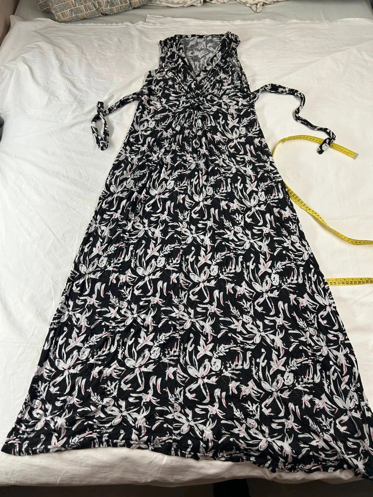 Robe d’été longue noir et blanc vintage